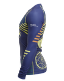 Side view of Vegan Citron Burst Trashee Rashguard made from Recycled Ocean Waste