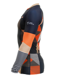Side view of Vegan Cube Trashee Rashguard made from Recycled Ocean Waste