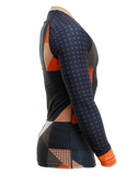Side view of Vegan Cube Trashee Rashguard made from Recycled Ocean Waste
