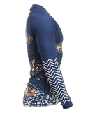 Side view of Plastique Trashee Rashguard made from Recycled Ocean Waste