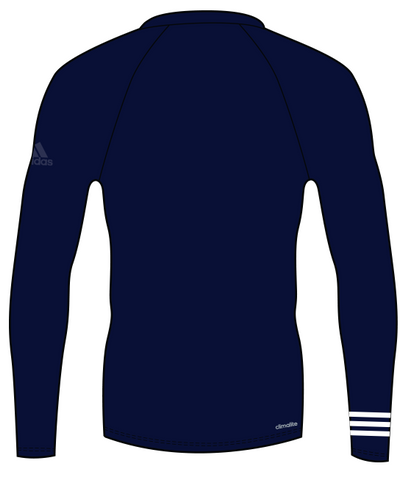 Black adidas 100% recycled polyester harbour shirt with white lining on the right arm