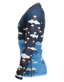 Side view of Colorful Recycled Polyester Trashee Rashguard made from Ocean Waste