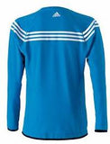 Back of Adidas Baltic Mid-Layer Top with white lining across the back and white adidas logo under the collar