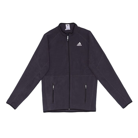 Black adidas microfleece full zip with white adidas logo on chest for sailing, SUP, Canoeing