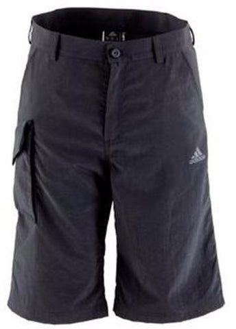 Black adidas harbour shorts for stand-up paddling (SUP), sailing with white adidas logo on the right leg