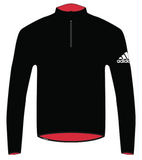 Black adidas harbour microfleece with red fleece for sailing and white adidas logo