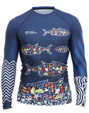 Front view of Plastique Trashee Rashguard made from Ocean Waste