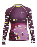 Front view of Colorful Youth Recycled Polyester Trashee Rashguard made from Ocean Waste