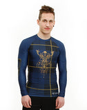 Fit Man wearing Highland Fling Trashee Rashguard made from Recycled Ocean Waste