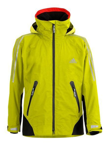 Yellow Adidas Sailing Atlantic Short Jacket with black and red Stripes and adidas logo on the right side of the chest